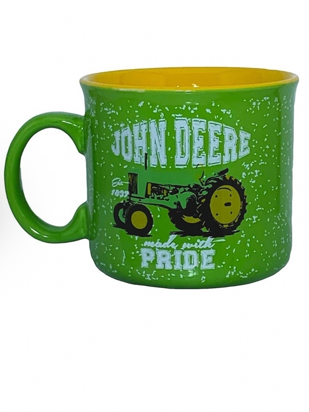 JOHN DEERE Jumbo Mug Made with Pride Officially Lic 21.5 oz Green Yellow Tractor